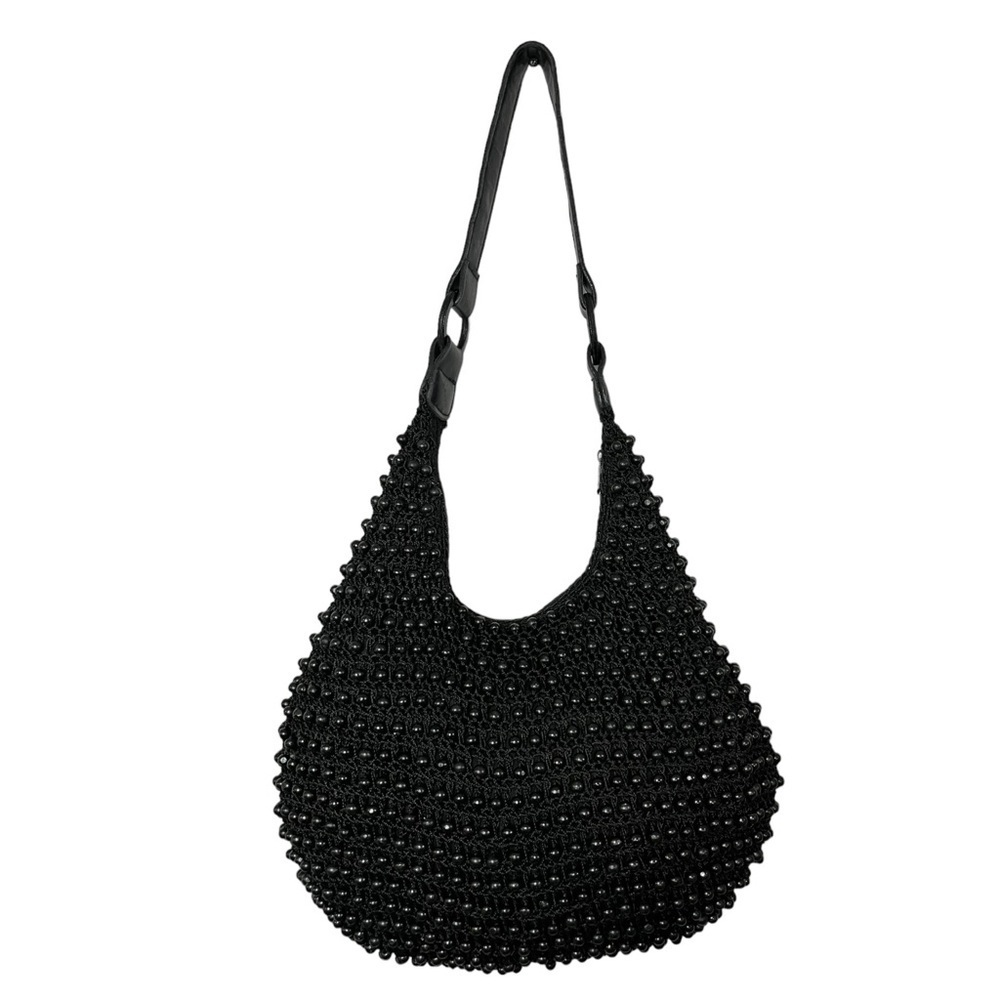 Black Beaded Shoulder Bag - Picture 4 of 7